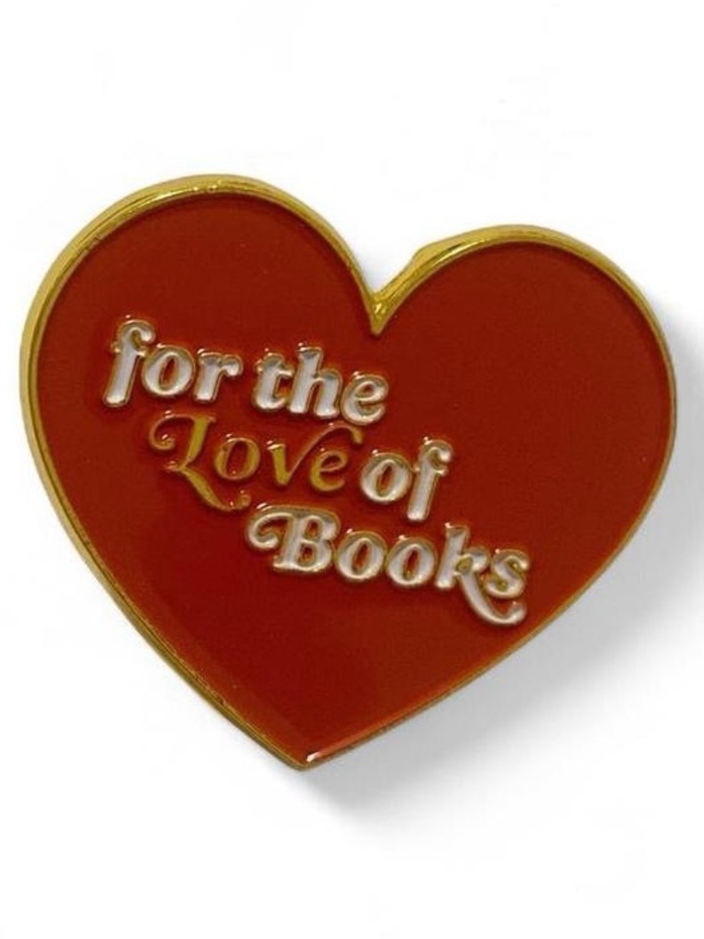 🛍️3/$20🛍️ Red Heart Enamel Pin - "For the Love of Books"